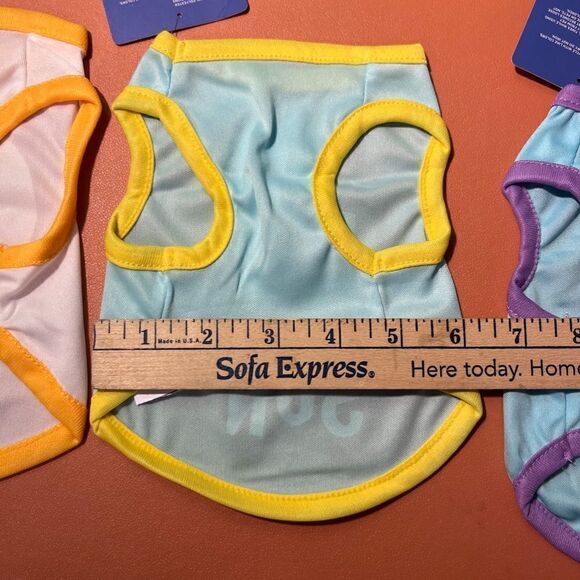 NWT 3pc Dog T-Shirts XSmall Sunbathing Powered By Naps Fun In The Sun Puppy NEW - Picture 9 of 10